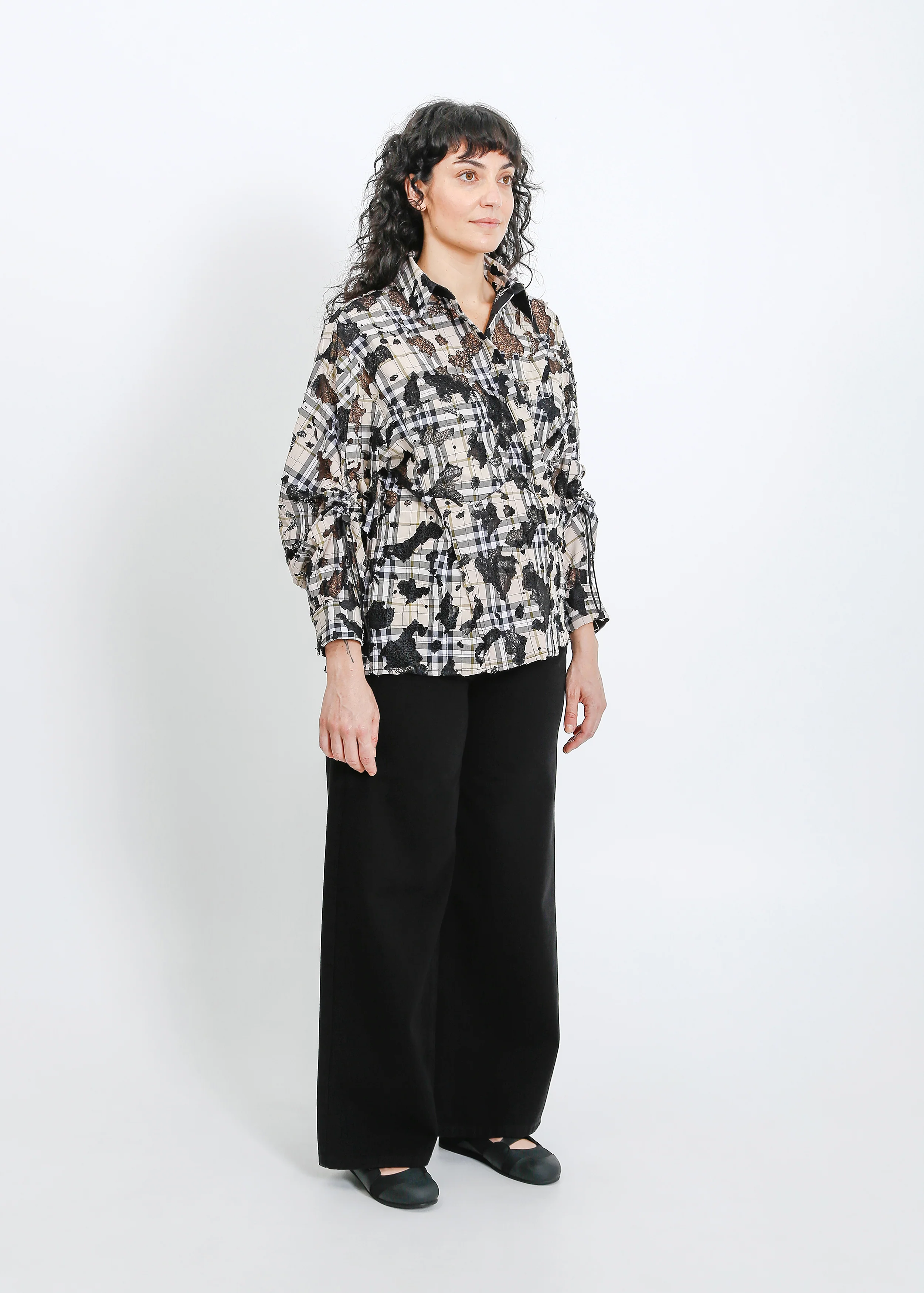 Satine Shirt / Moss-Black - Image 7