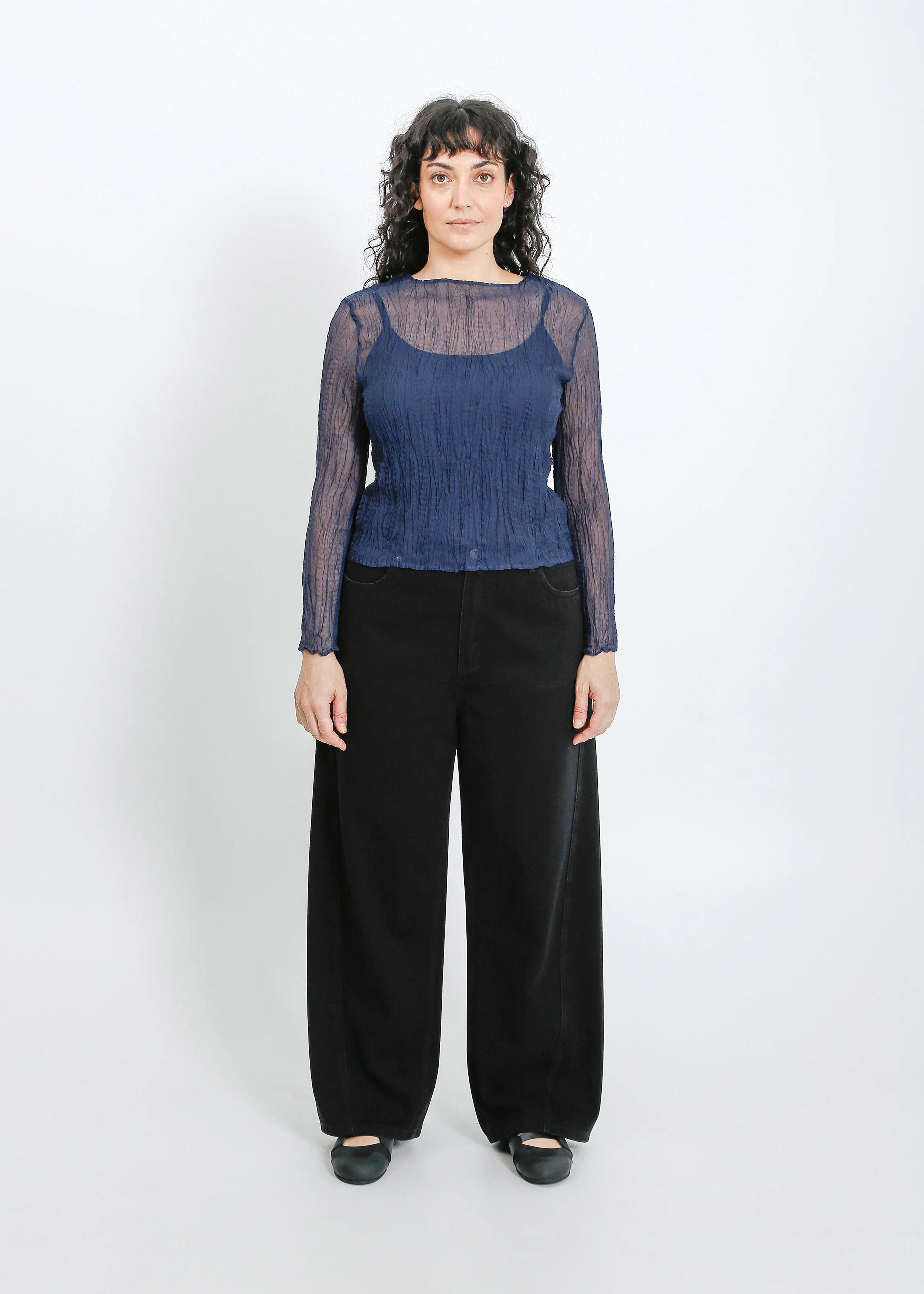 Shaun Pleat Top / Navy - Image 10