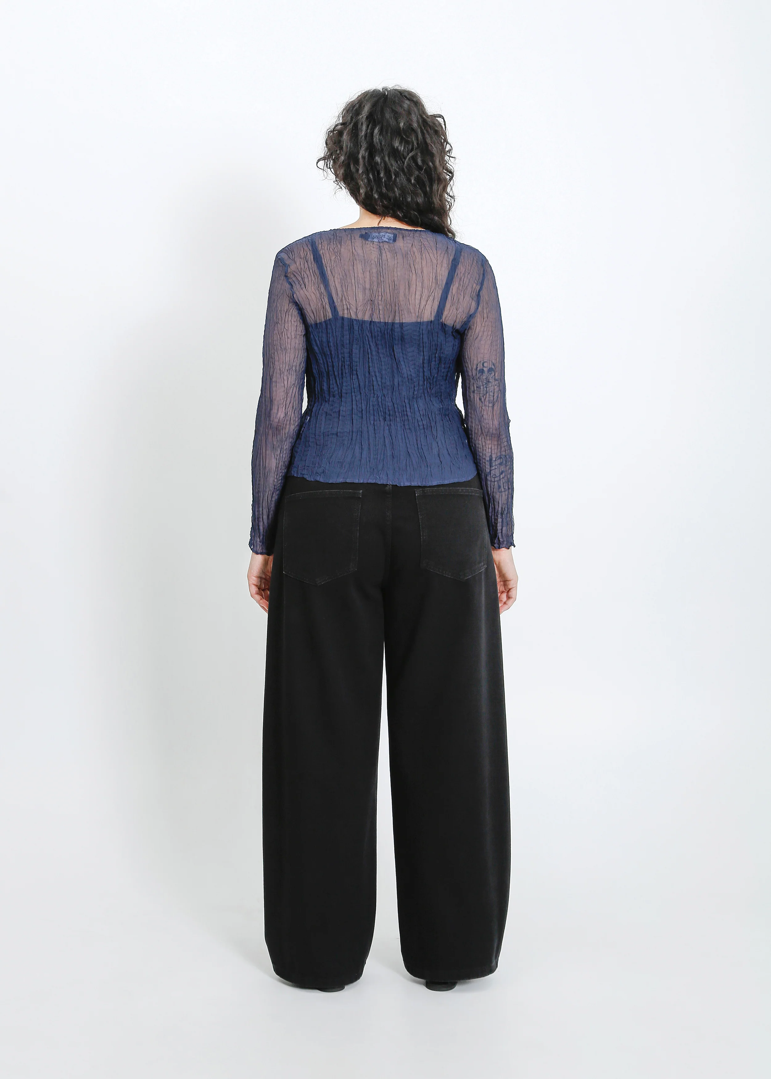 Shaun Pleat Top / Navy - Image 9