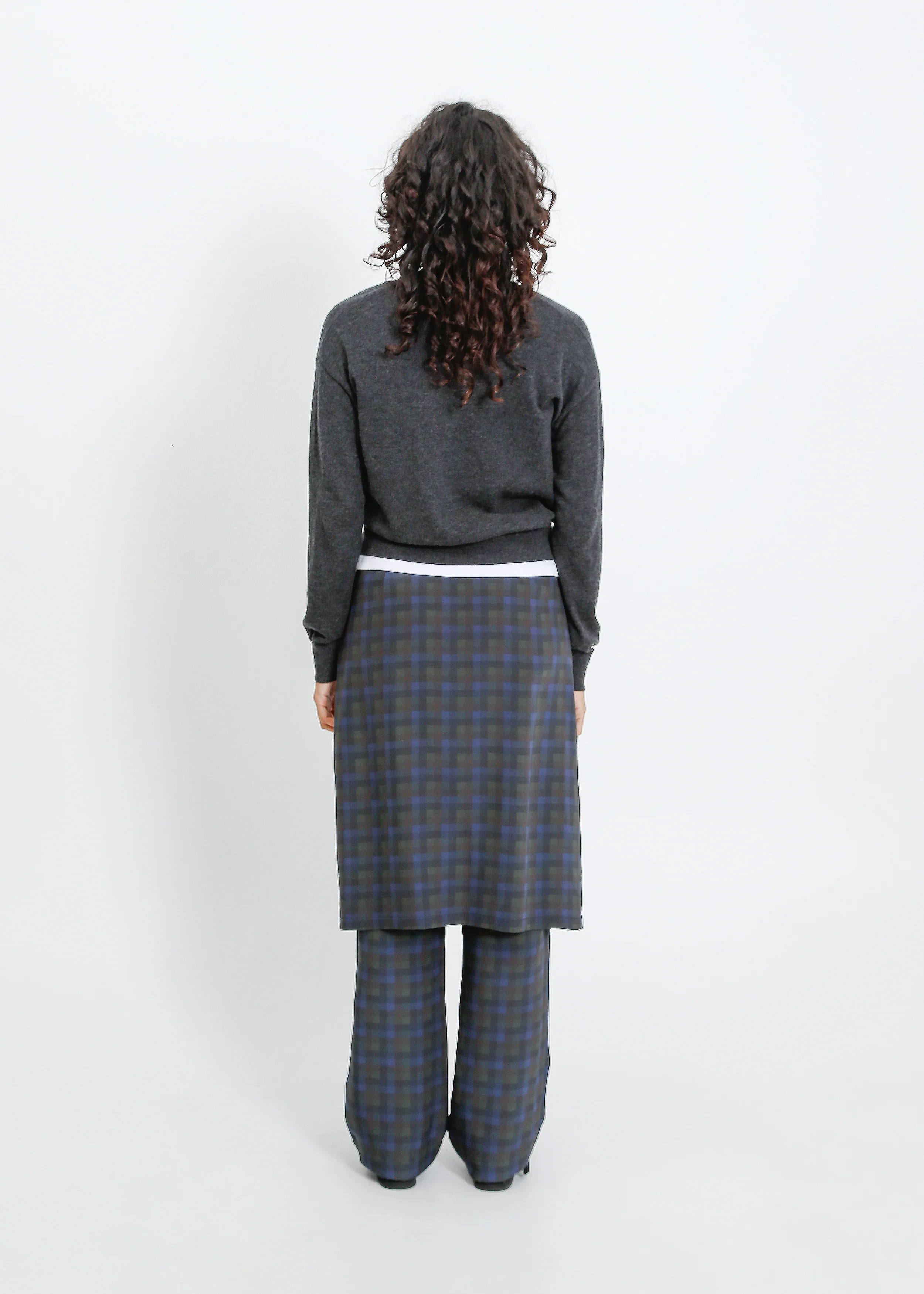 Sloane Pant Skirt / Indigo Wine Check - Image 4