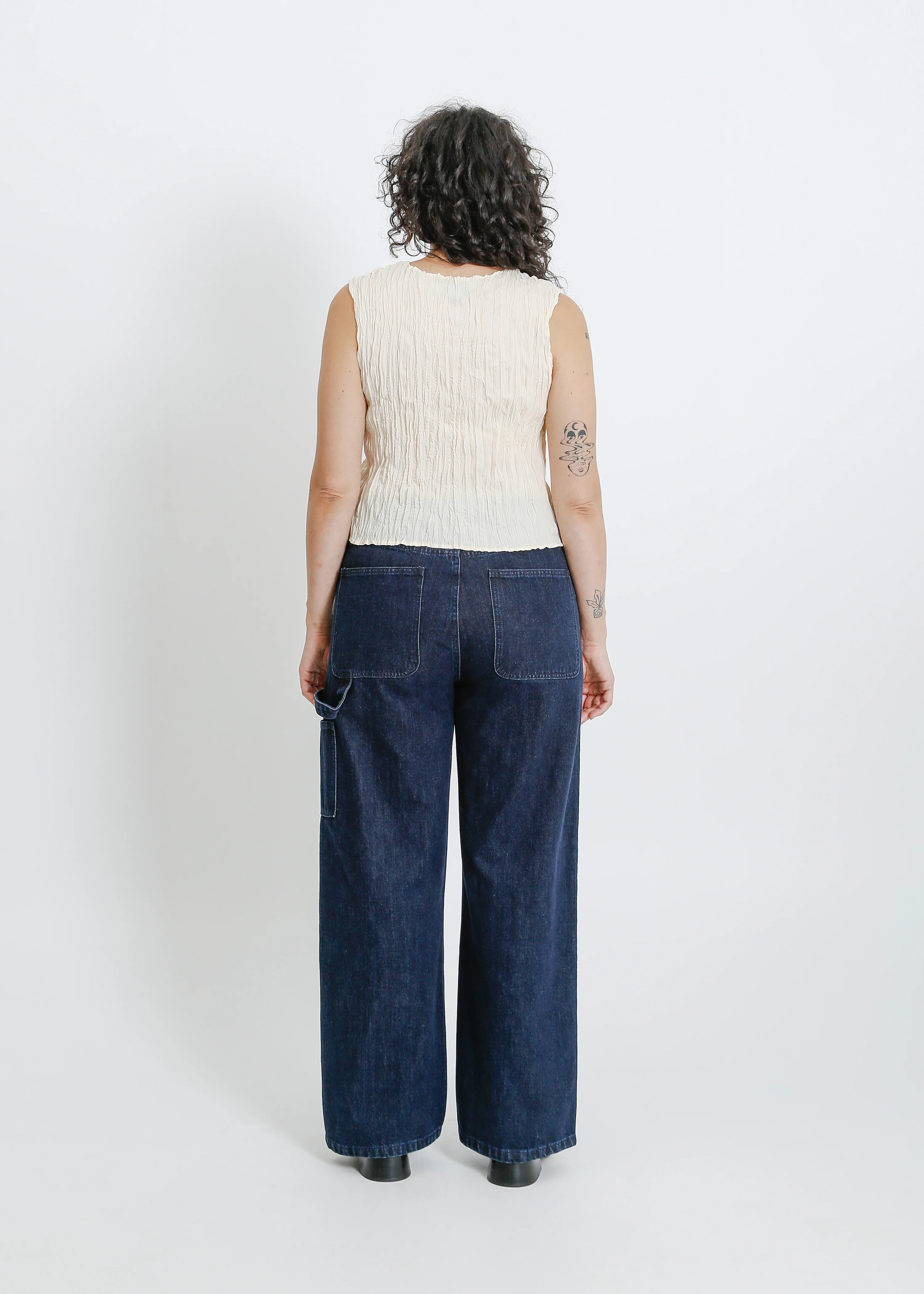 Wesley Pleat Tank / Cream - Image 10