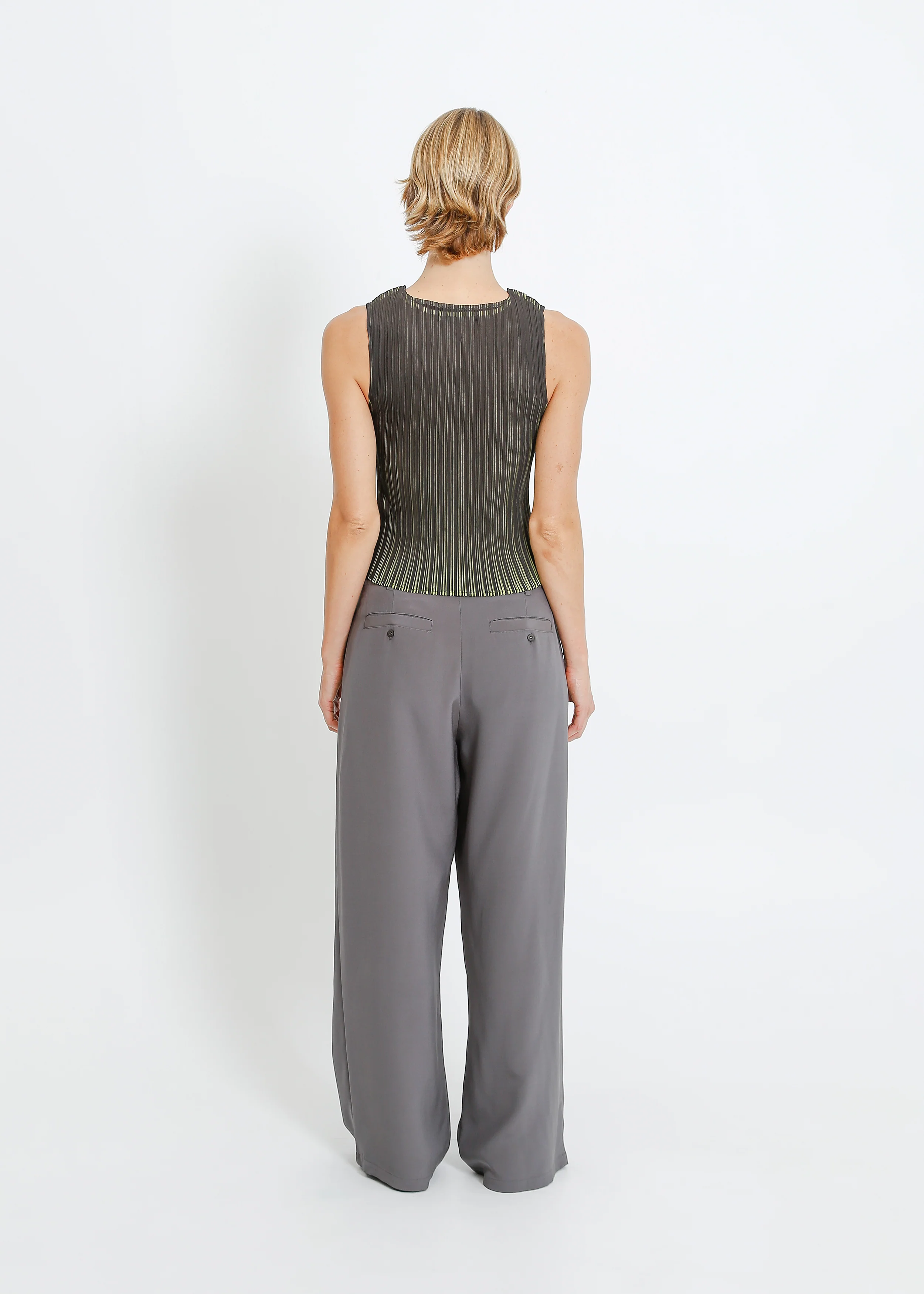 Winn Pleat Top / Black-Chartreuse - Image 4