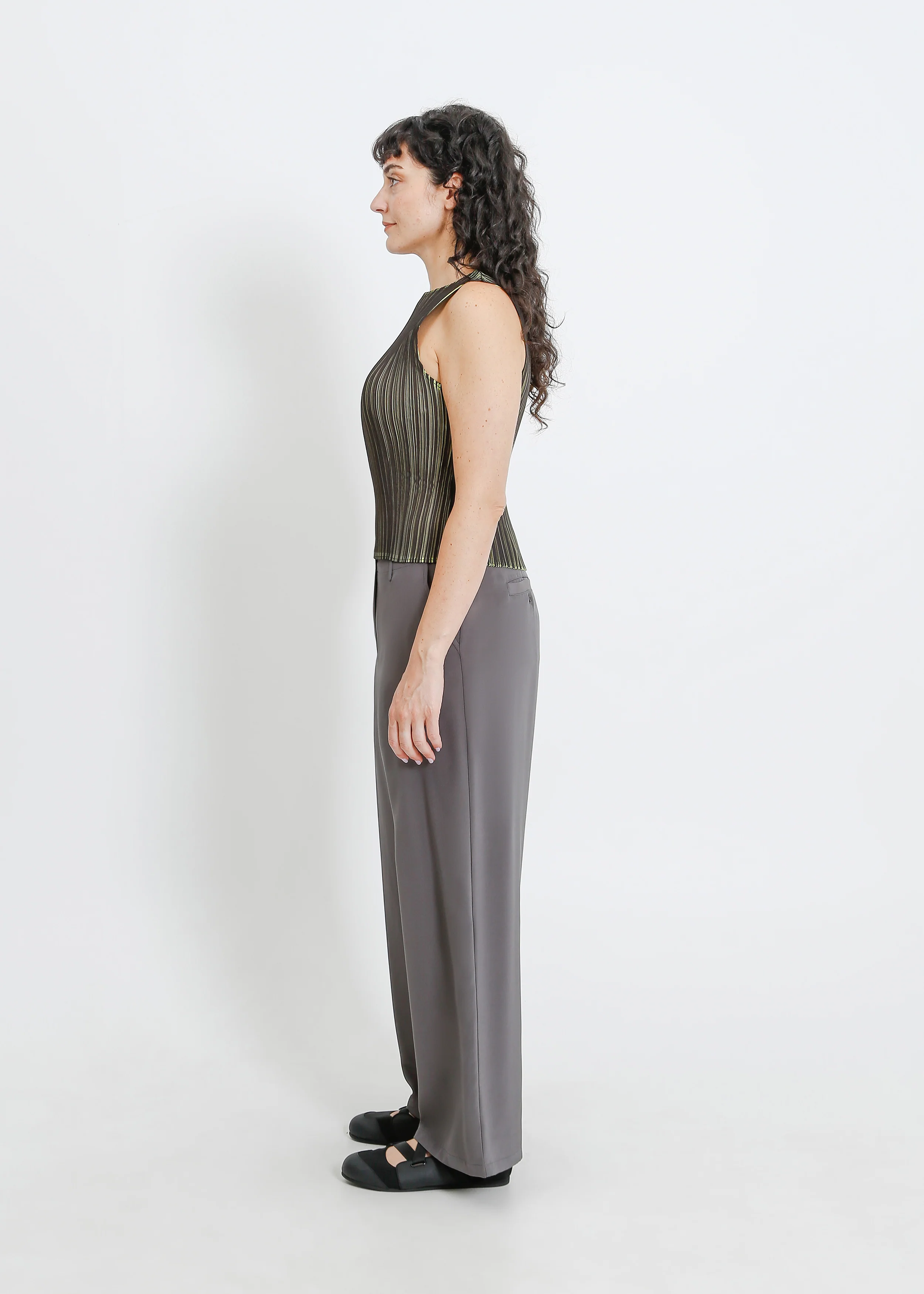 Winn Pleat Top / Black-Chartreuse - Image 8