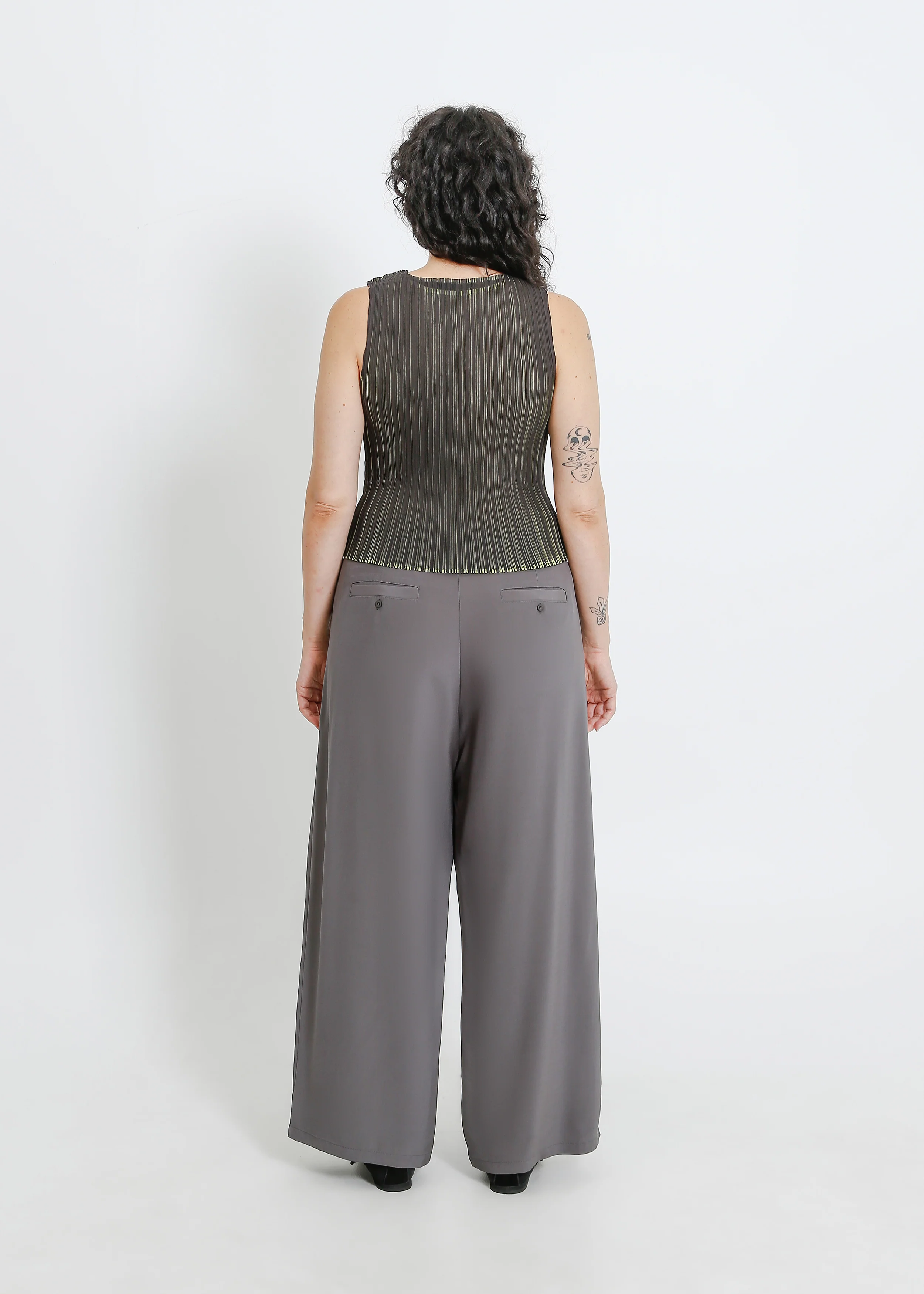 Winn Pleat Top / Black-Chartreuse - Image 9