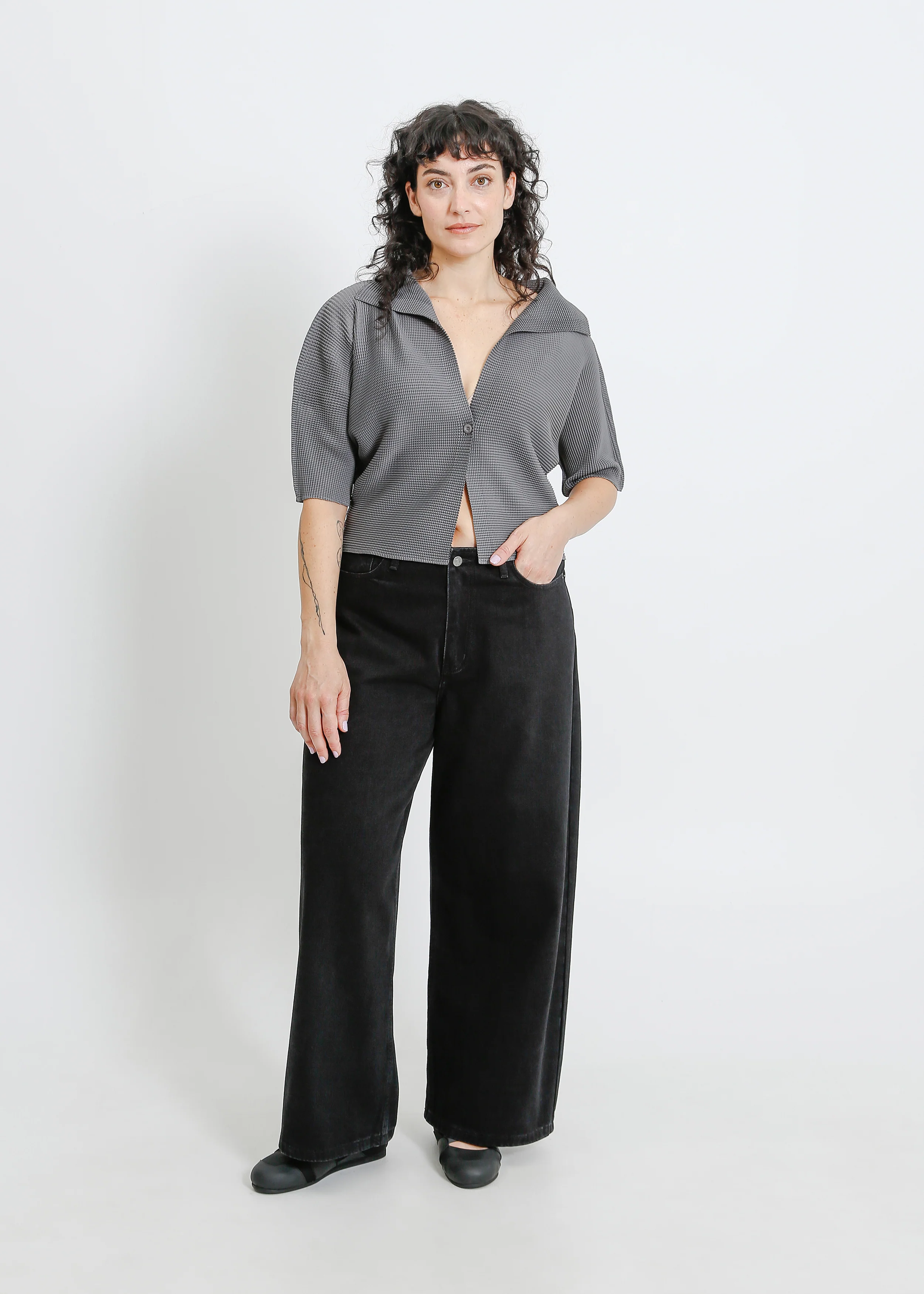 Zia Pleat Bolero / Graphite - Image 10